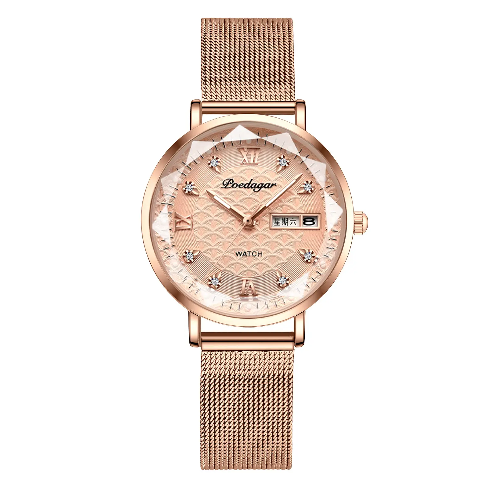 Swiss Brand Women's Watch Waterproof Luminous Dual Calendar