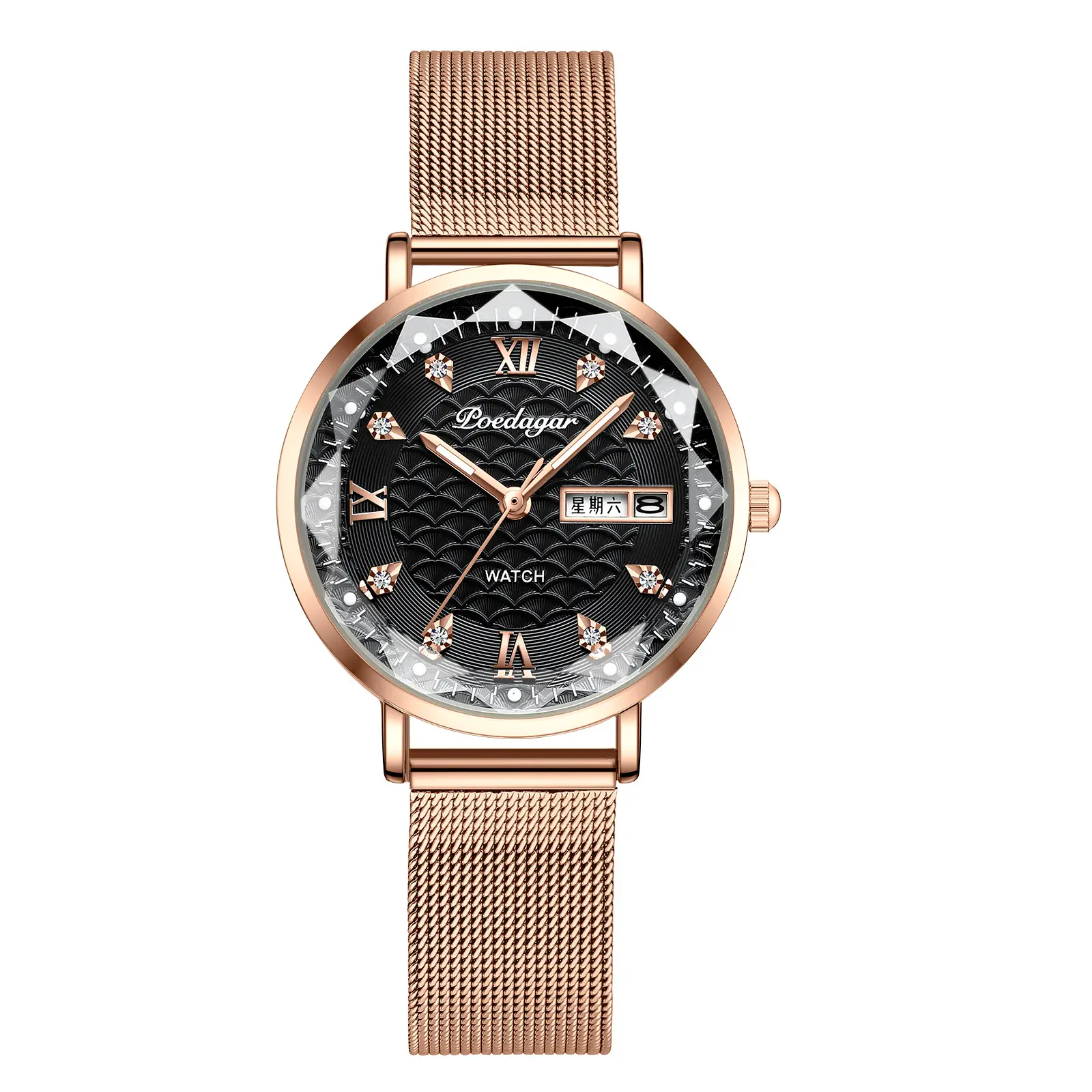 Swiss Brand Women's Watch Waterproof Luminous Dual Calendar