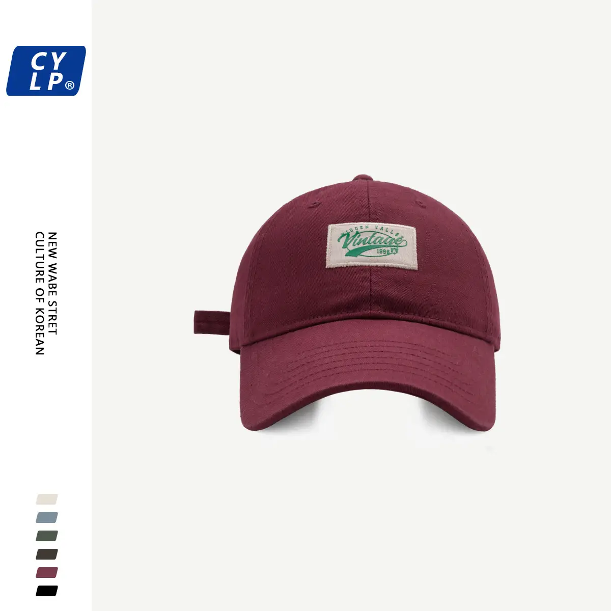 Men's Maroon Korean Style Baseball Cap Spring Summer - Image 8