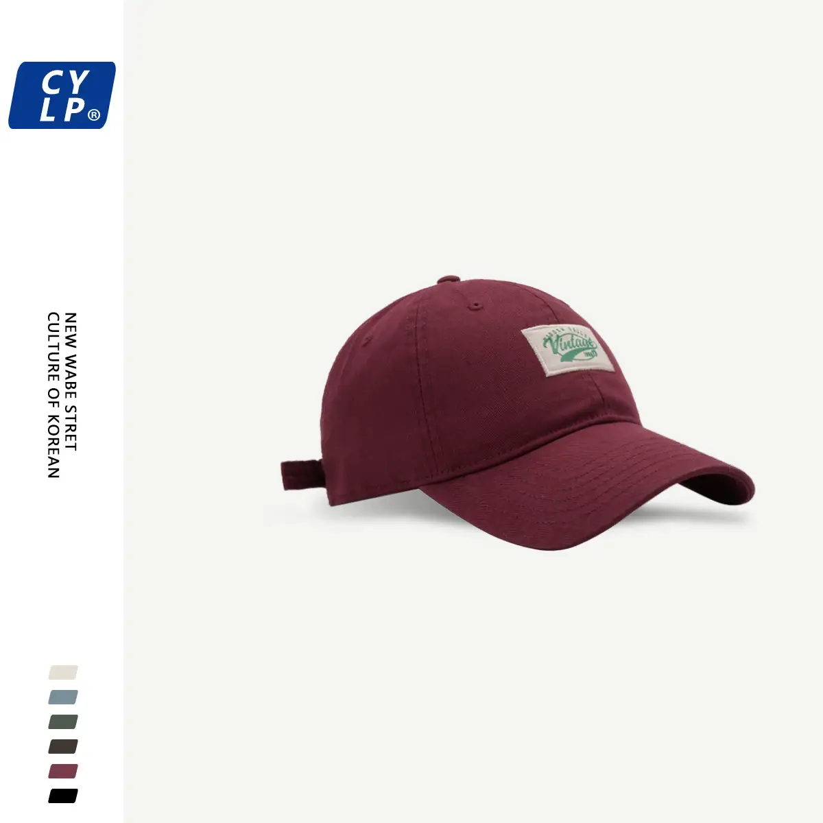 Men's Maroon Korean Style Baseball Cap Spring Summer — feature 10