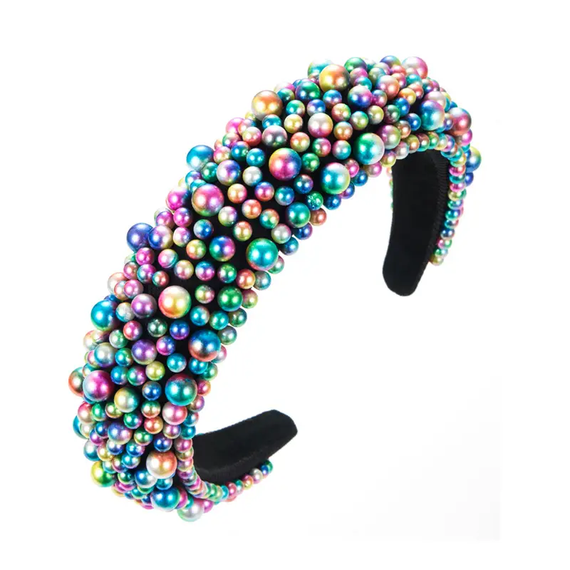 Elegant Pearl Beaded Hairbands in Pink, Red, Black, White - Image 8