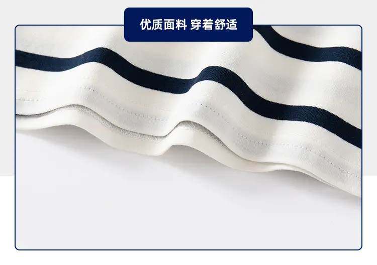 Handmade Black & White Striped Boys Polo Shirt Long Sleeve Spring Outing Casual T-Shirt — feature 12