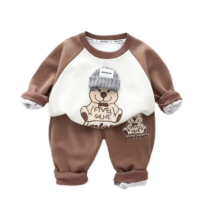 Boys Striped Sweatshirt Set Blue White Kids 2-Piece - Image 7