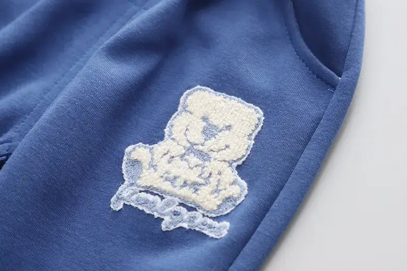 Boys Striped Sweatshirt Set Blue White Kids 2-Piece — feature 12