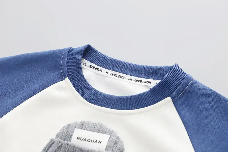 Boys Striped Sweatshirt Set Blue White Kids 2-Piece — feature 4