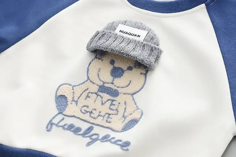 Boys Striped Sweatshirt Set Blue White Kids 2-Piece — feature 6