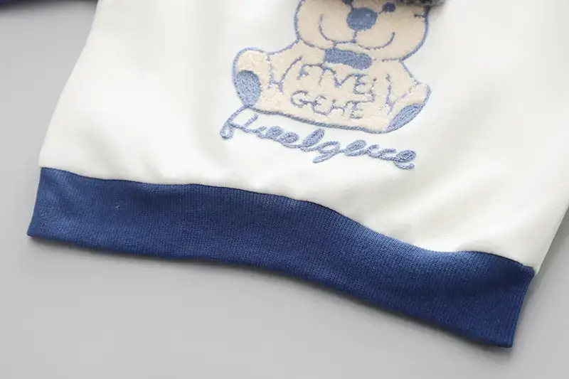 Boys Striped Sweatshirt Set Blue White Kids 2-Piece — feature 8