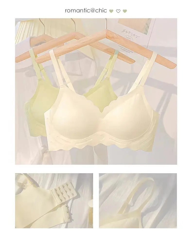 Angel's Heart Traceless Underwear Women's Big Chest Shows Small Chest Gather-up Breast Anti-sagging Girls' Sports Bra Thin — feature 13