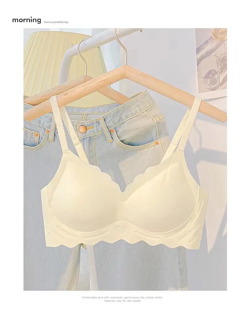 Angel's Heart Traceless Underwear Women's Big Chest Shows Small Chest Gather-up Breast Anti-sagging Girls' Sports Bra Thin — feature 2