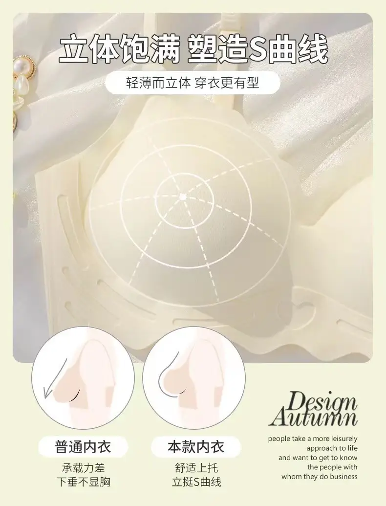 Angel's Heart Traceless Underwear Women's Big Chest Shows Small Chest Gather-up Breast Anti-sagging Girls' Sports Bra Thin — feature 9