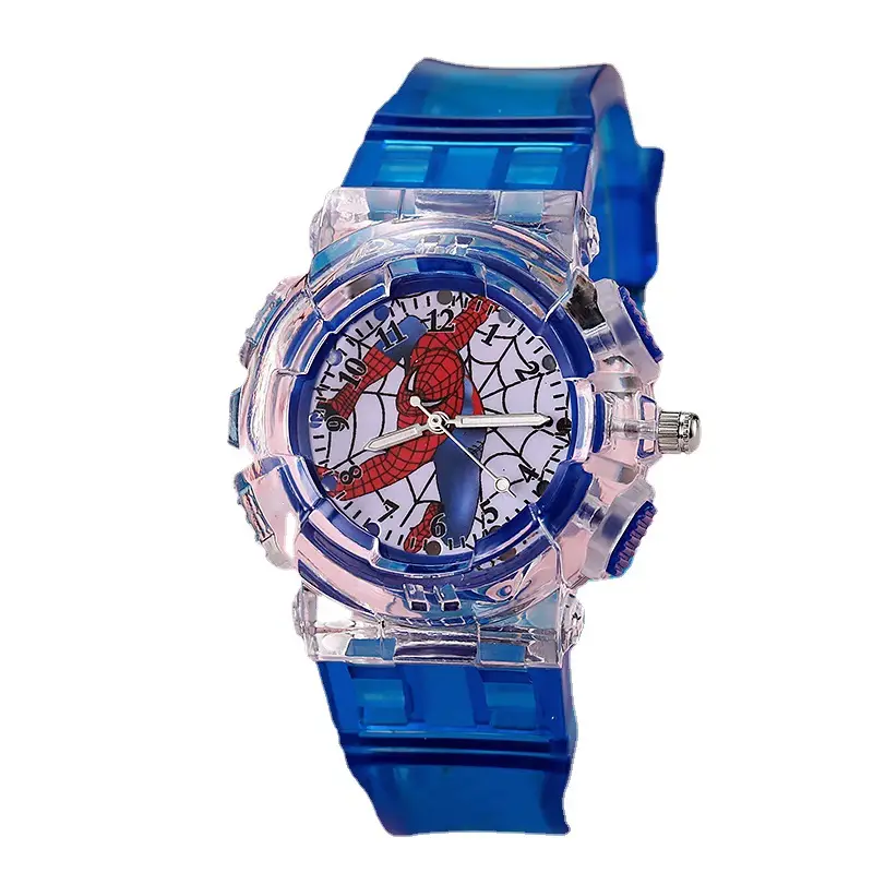 Cross-Border New Product Zhixia Children's Watch for Boys, Analog, Literacy, Led, Colorful Flashing Light, Quartz Wristwatch