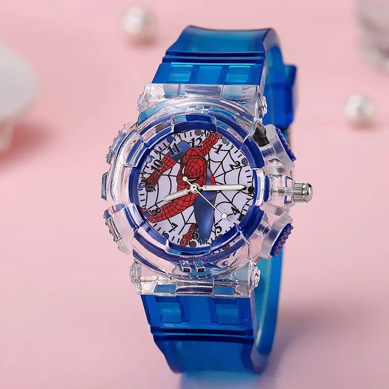 Cross-Border New Product Zhixia Children's Watch for Boys, Analog, Literacy, Led, Colorful Flashing Light, Quartz Wristwatch — feature 2