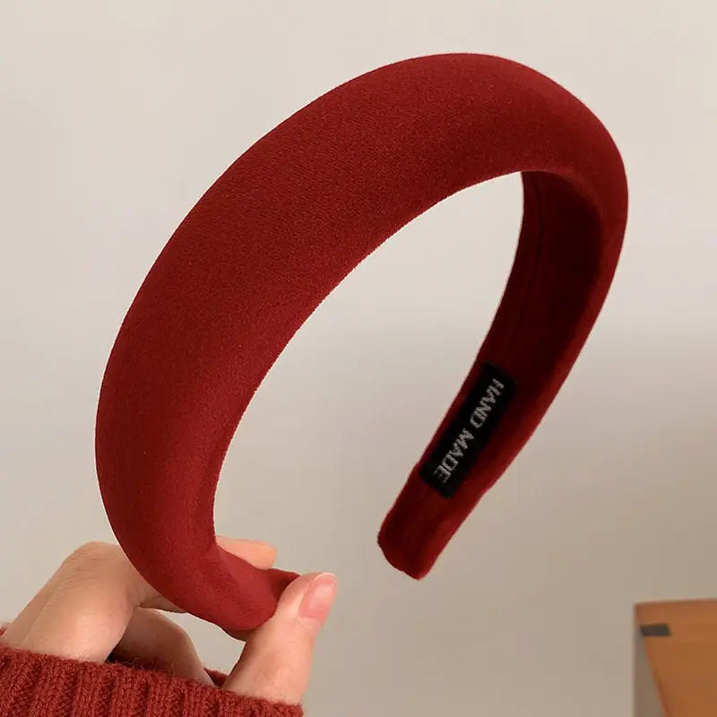 Red Velvet Headband for Women 2025 Winter Elegant Hair Accessory - Image 3