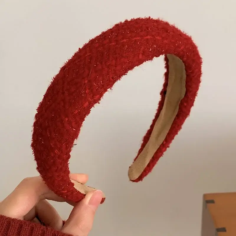 Red Velvet Headband for Women 2025 Winter Elegant Hair Accessory - Image 8
