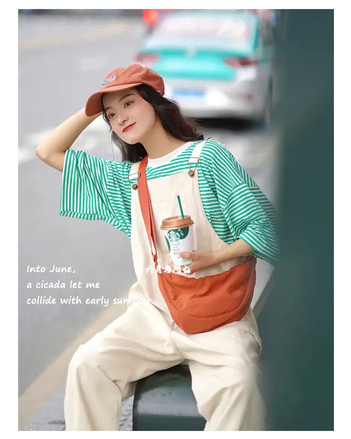 Blue Nylon Crossbody Bag for Students Women — feature 13