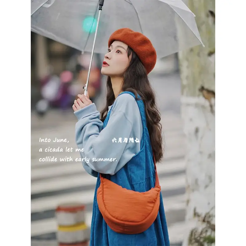 Blue Nylon Crossbody Bag for Students Women — feature 7