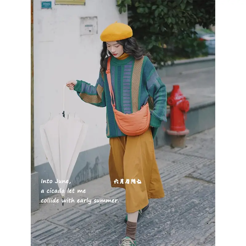 Blue Nylon Crossbody Bag for Students Women — feature 8