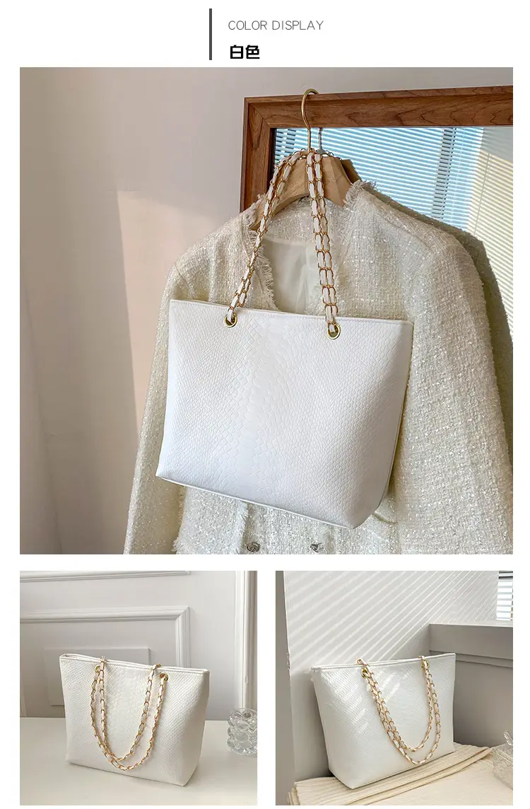 2022 Women's Beige Chain Shoulder Bag Casual Tote — feature 26