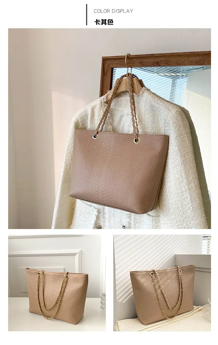 2022 Women's Beige Chain Shoulder Bag Casual Tote — feature 28