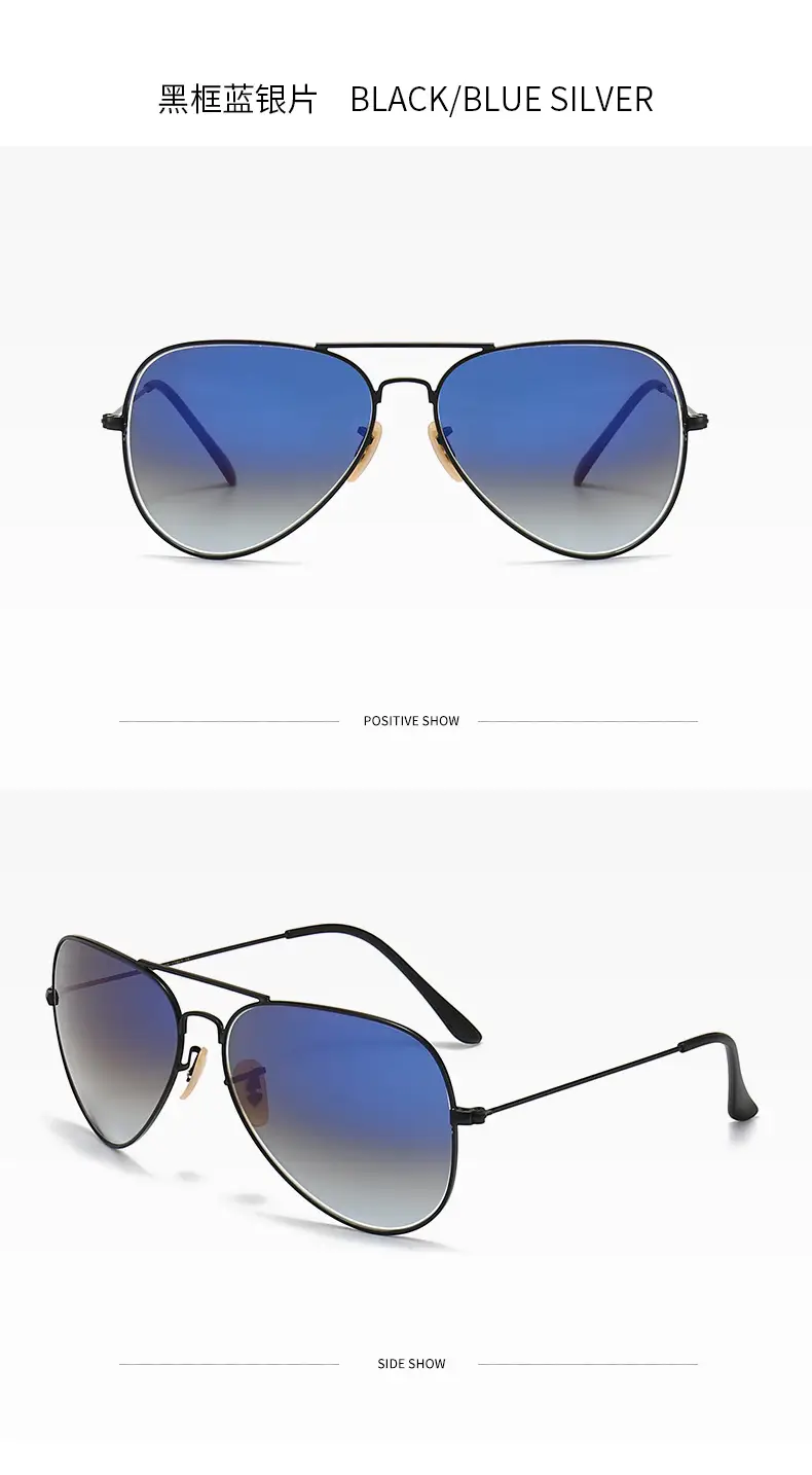 Aviator Sunglasses Blue Mirror Glass Men — feature 12