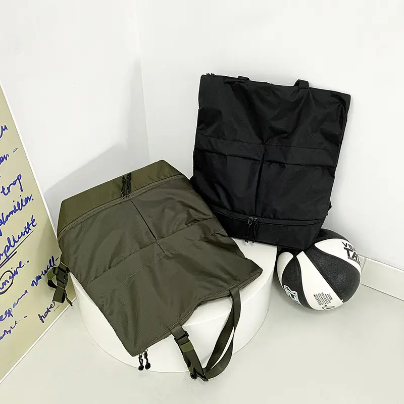 Men Women Nylon Backpack Large Capacity Black - Image 4