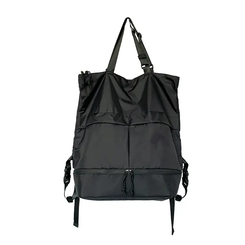 Men Women Nylon Backpack Large Capacity Black - Image 7