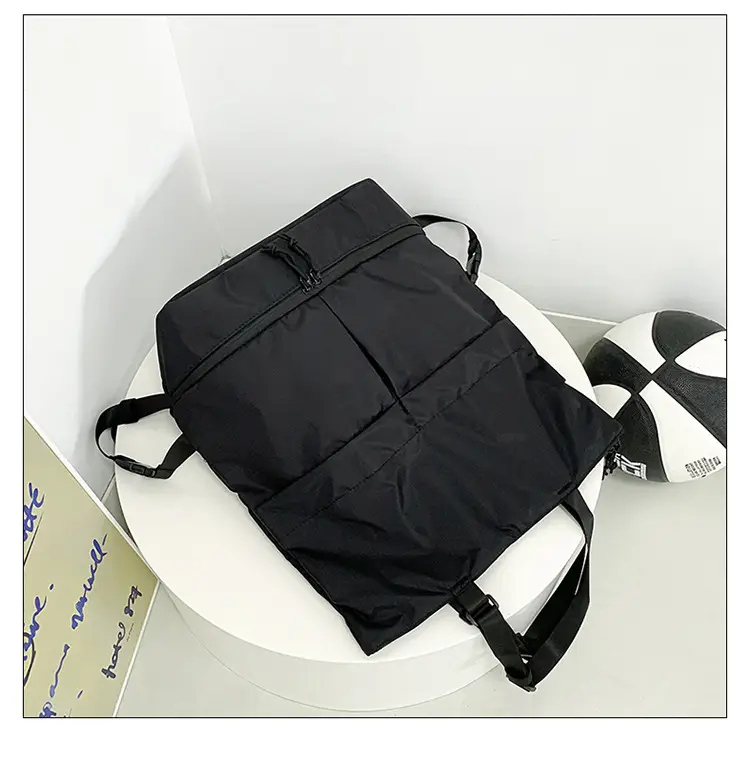 Men Women Nylon Backpack Large Capacity Black — feature 17