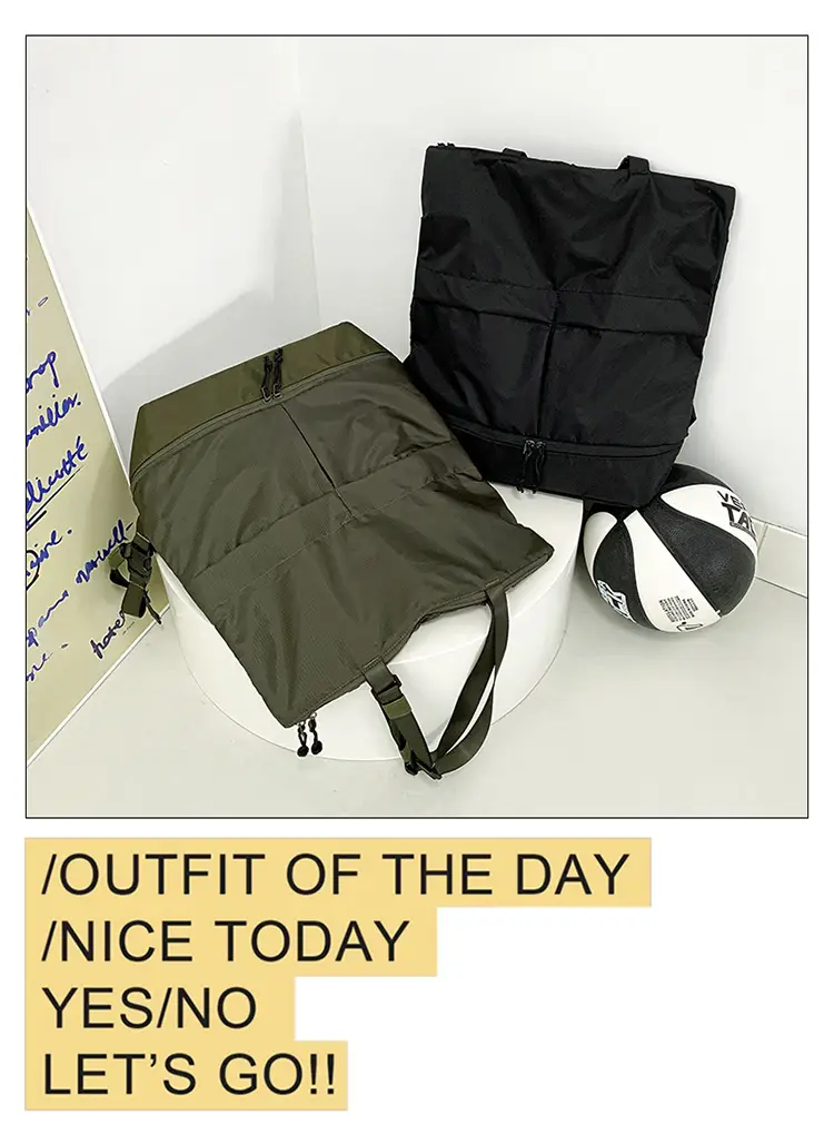 Men Women Nylon Backpack Large Capacity Black — feature 18