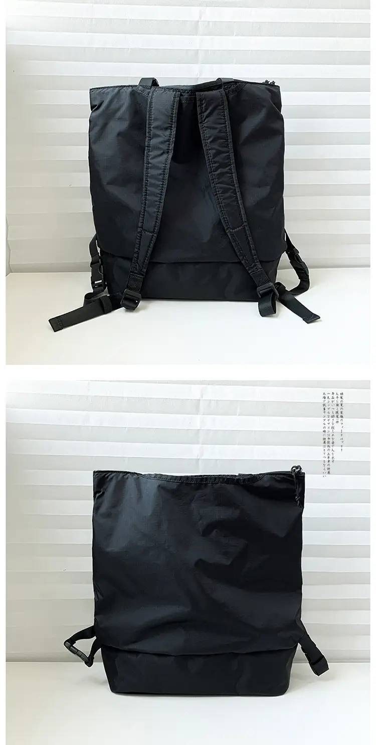 Men Women Nylon Backpack Large Capacity Black — feature 20