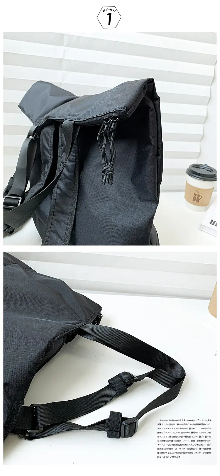 Men Women Nylon Backpack Large Capacity Black — feature 21