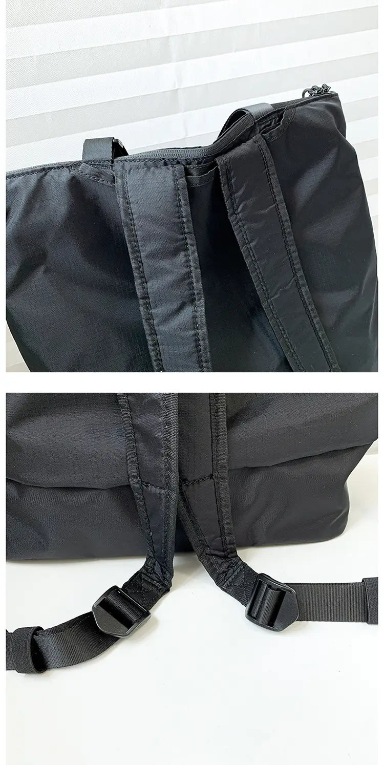 Men Women Nylon Backpack Large Capacity Black — feature 22