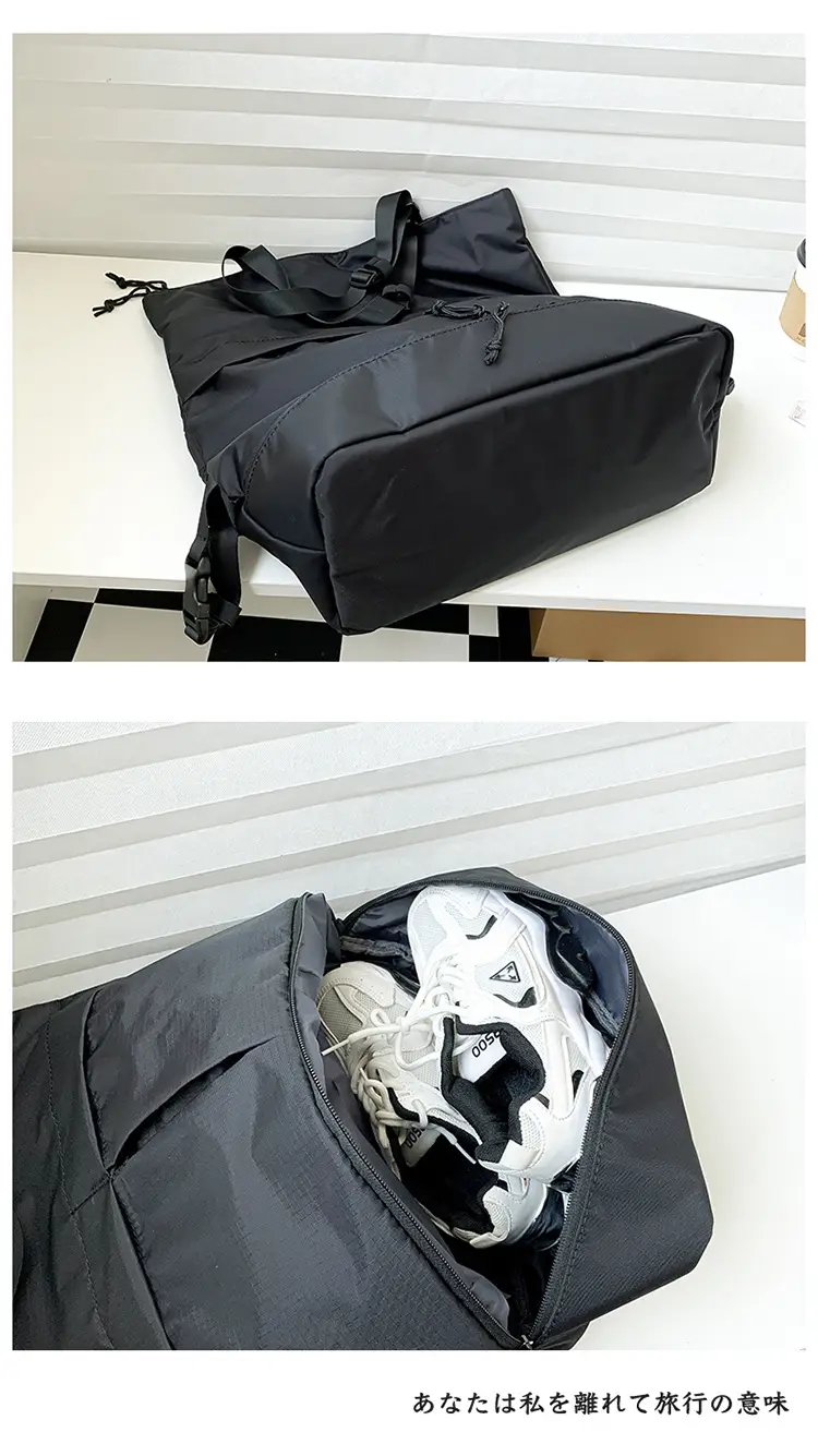 Men Women Nylon Backpack Large Capacity Black — feature 24