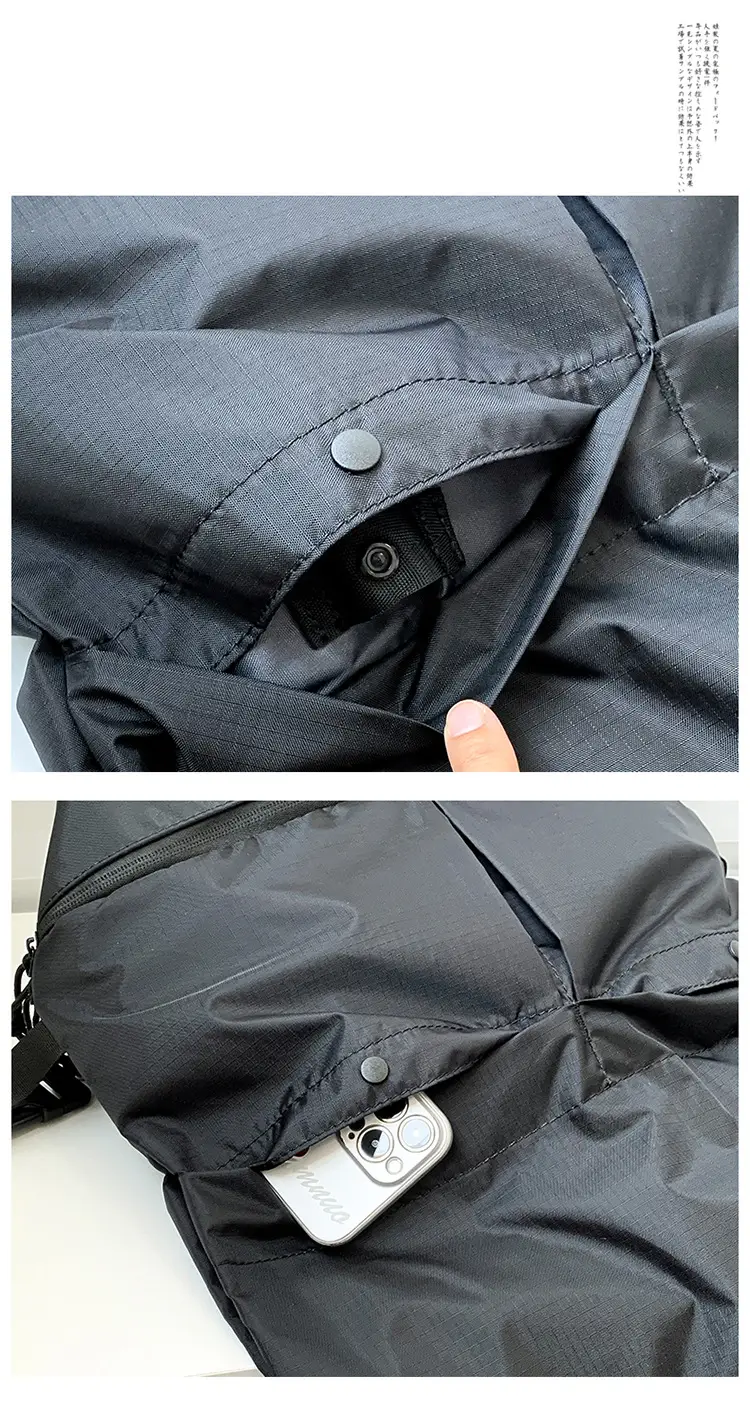 Men Women Nylon Backpack Large Capacity Black — feature 25