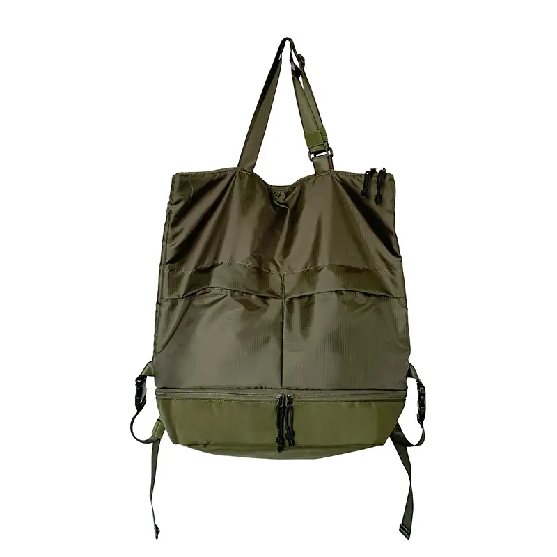 Men Women Nylon Backpack Large Capacity Black - Image 2