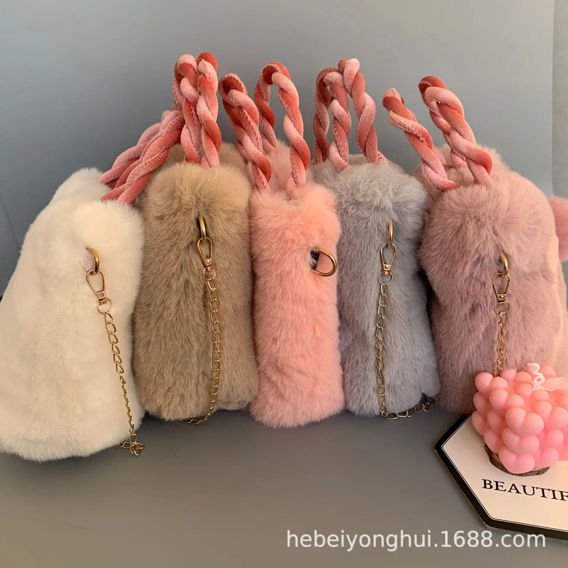 Cherry Plush Shoulder Crossbody Bag with Butterfly Charm