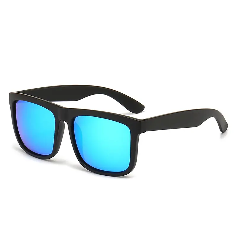 Black Glass Sunglasses Blue Lensed Travel Casual - Image 9