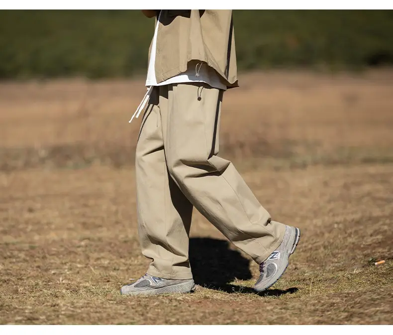 Men Drapey Pants Straight Cut Brown — feature 20