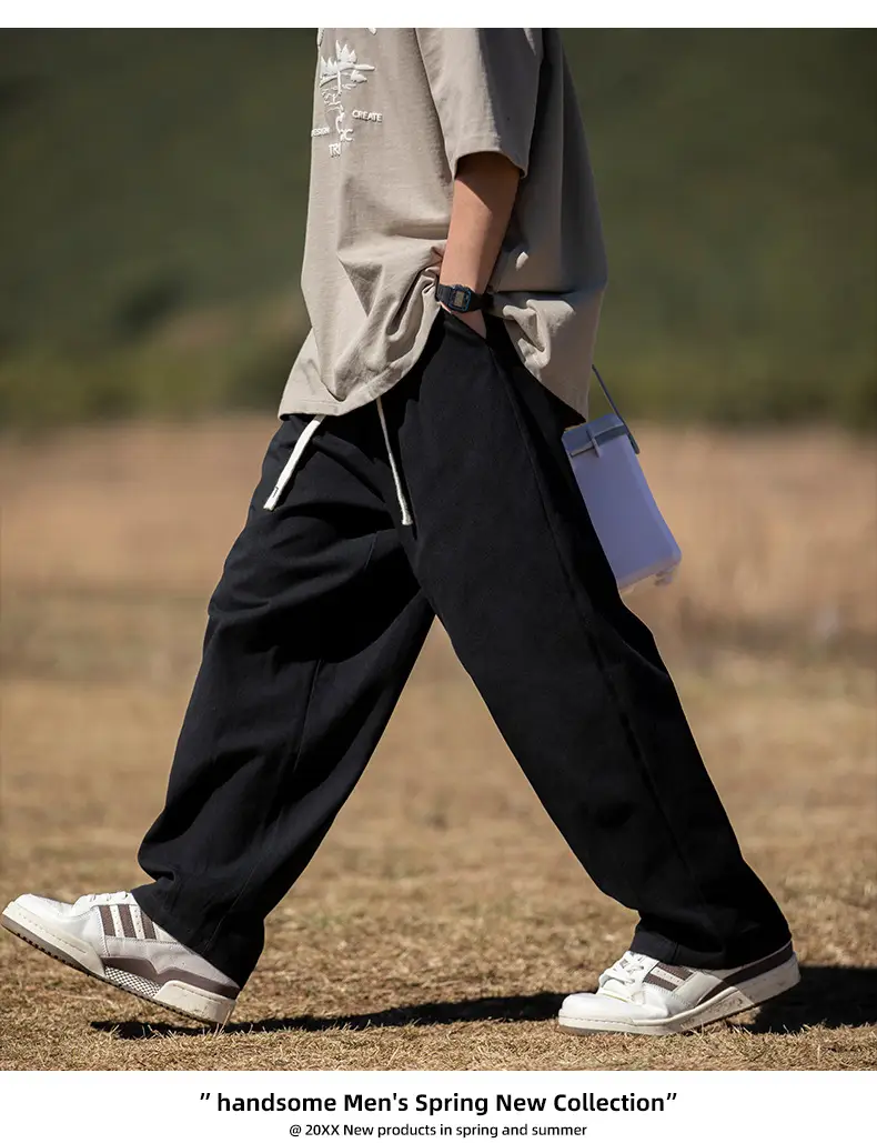 Men Drapey Pants Straight Cut Brown — feature 23