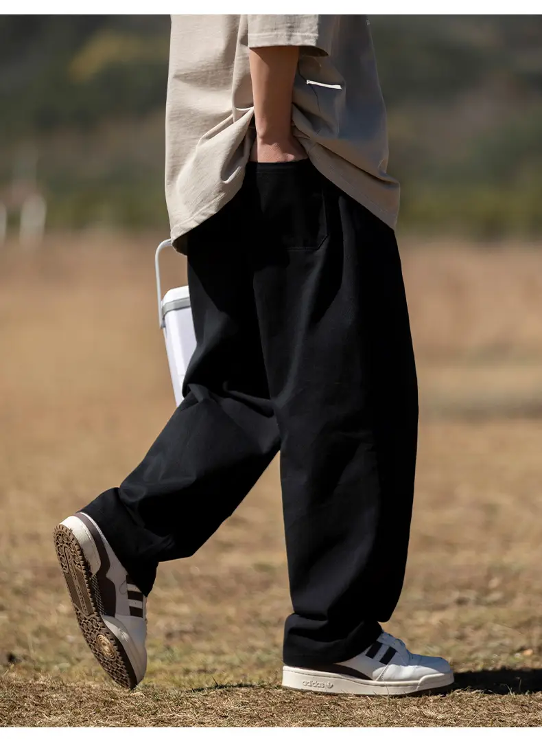 Men Drapey Pants Straight Cut Brown — feature 24