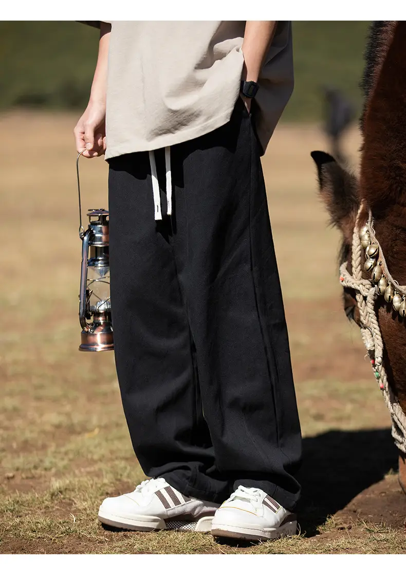 Men Drapey Pants Straight Cut Brown — feature 25