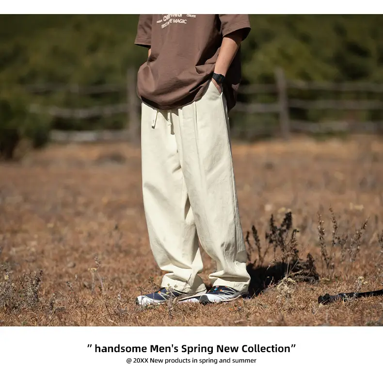 Men Drapey Pants Straight Cut Brown — feature 27