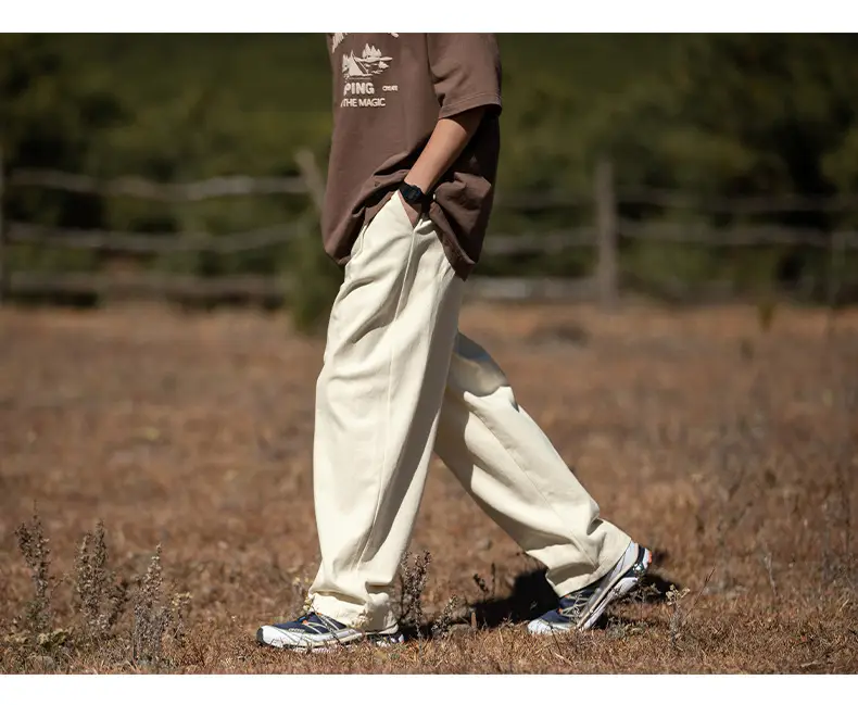 Men Drapey Pants Straight Cut Brown — feature 29