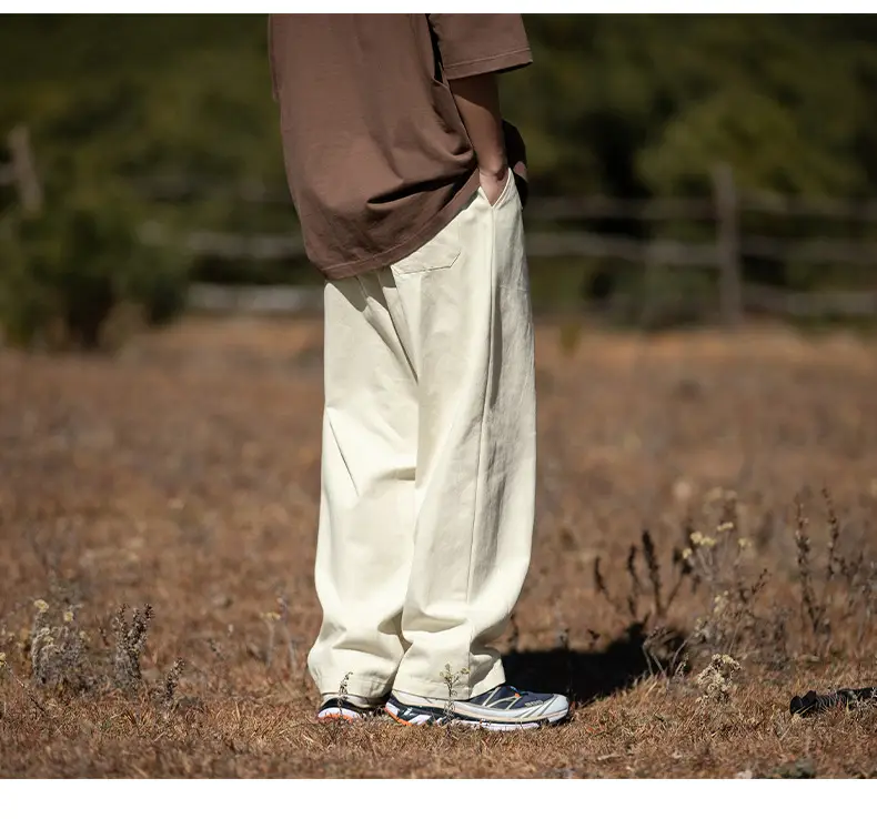 Men Drapey Pants Straight Cut Brown — feature 30