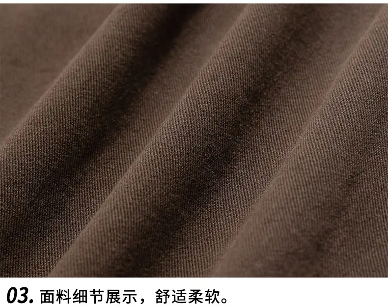 Men Drapey Pants Straight Cut Brown — feature 35