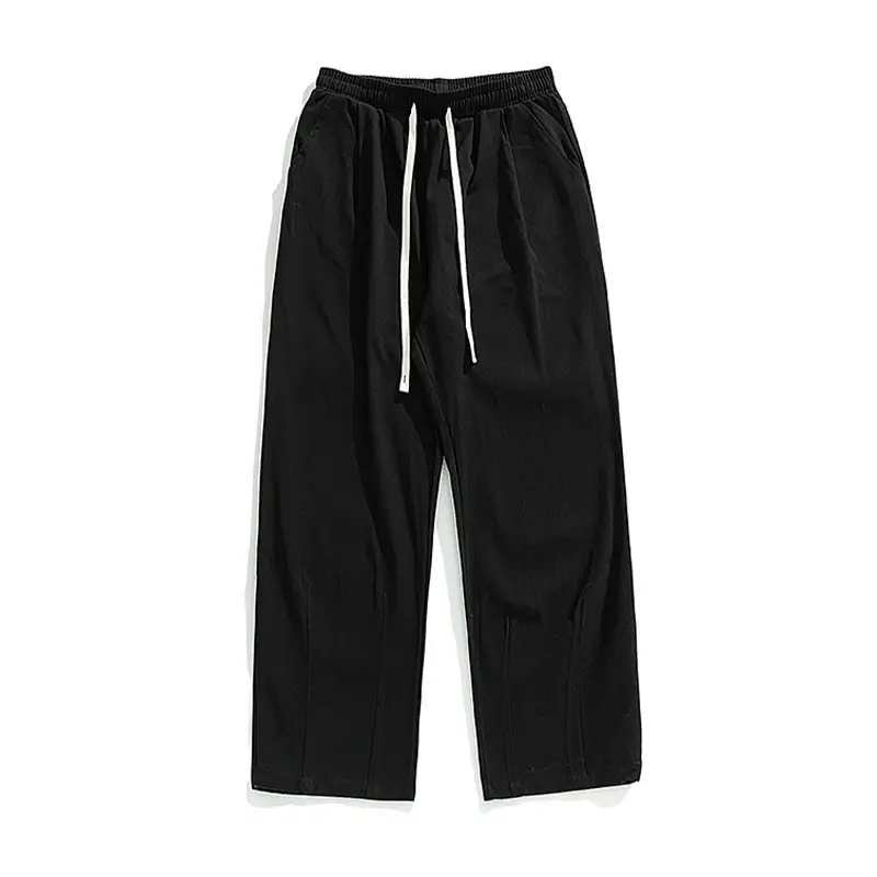 Men Drapey Pants Straight Cut Brown