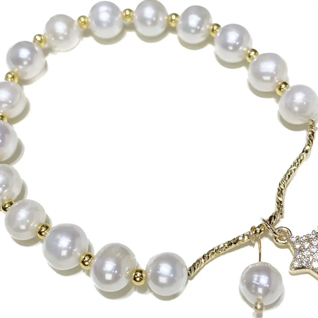 Pearl Bracelet with Crystal Charm for Girls - Image 5