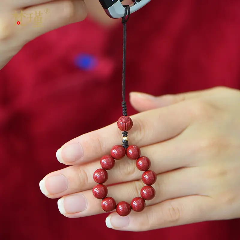 Cinnabar Art Car Keychain Ring Ethnic Mobile Phone Bag Pendant New Year Jewelry Free Shipping - Image 5
