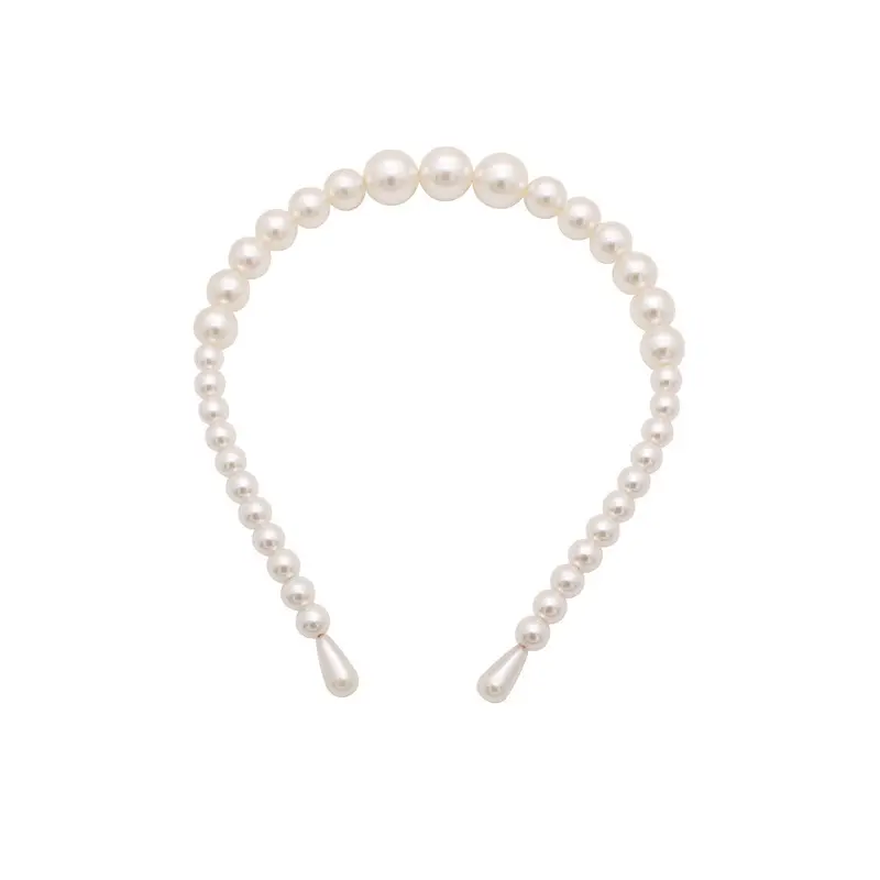 Women's Retro French Style Pearl Headband Blue White - Image 21