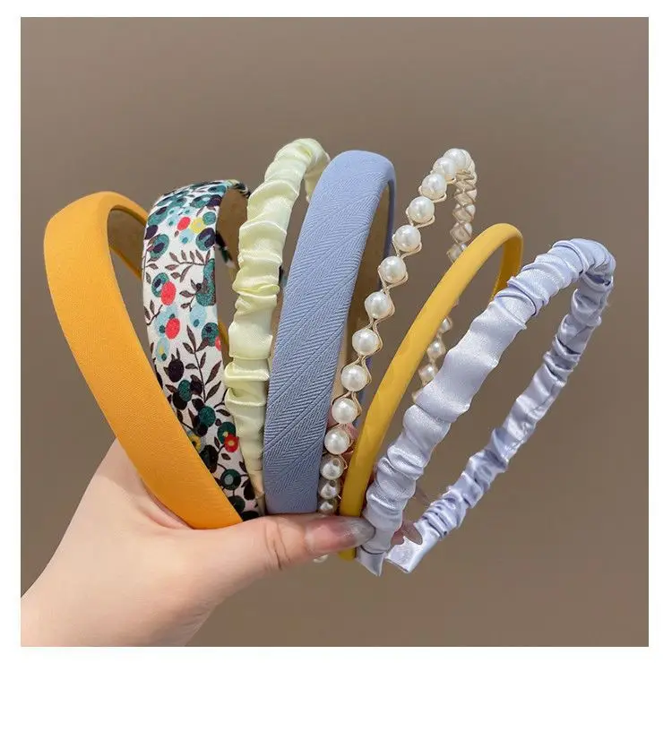 Women's Retro French Style Pearl Headband Blue White — feature 16