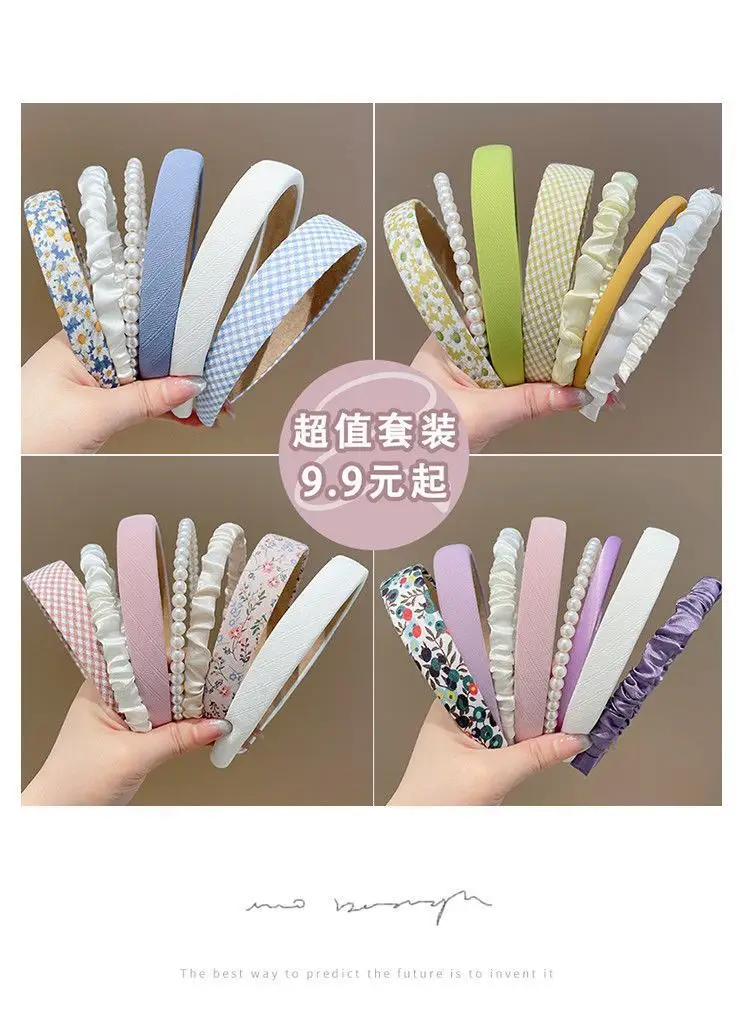 Women's Retro French Style Pearl Headband Blue White — feature 9